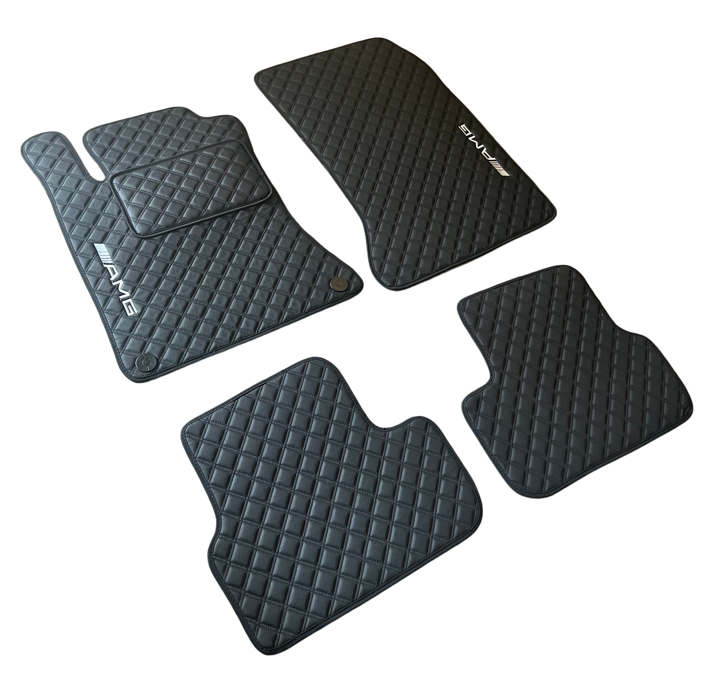 Πατάκια αυτοκινήτου μαρκέ Pantheon για Mercedes CLA W117 2013-2018 4τμχ μαύρη δερματίνη